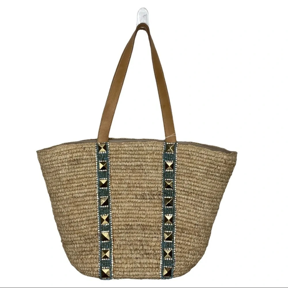 SKEMO Embellished Straw Bag